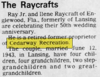Cedarway Recreation - June 1993 Ray Raycraft Anniversary